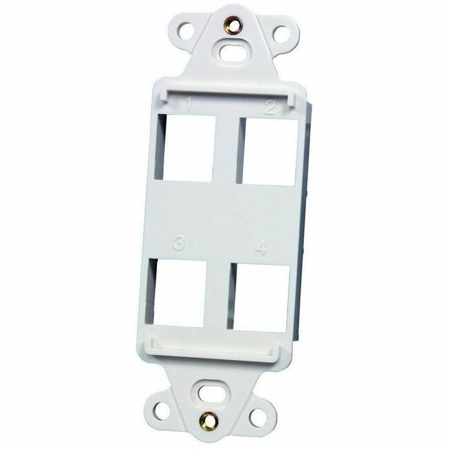 Ortronics Keystone Techchoice Rectangular Stylistics Frame, 4-Port, White