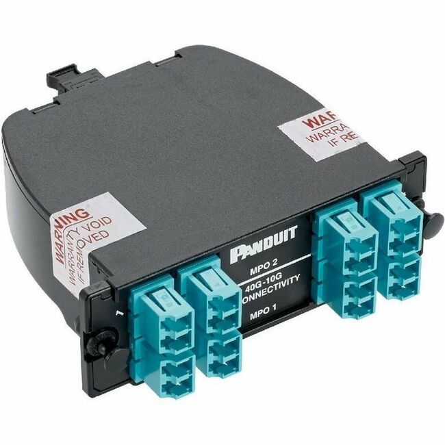 Panduit OptiCom 4-1 Conversion 2xMPO-LC Fiber Cassette OM4, 16 Fiber, Method B, Std IL