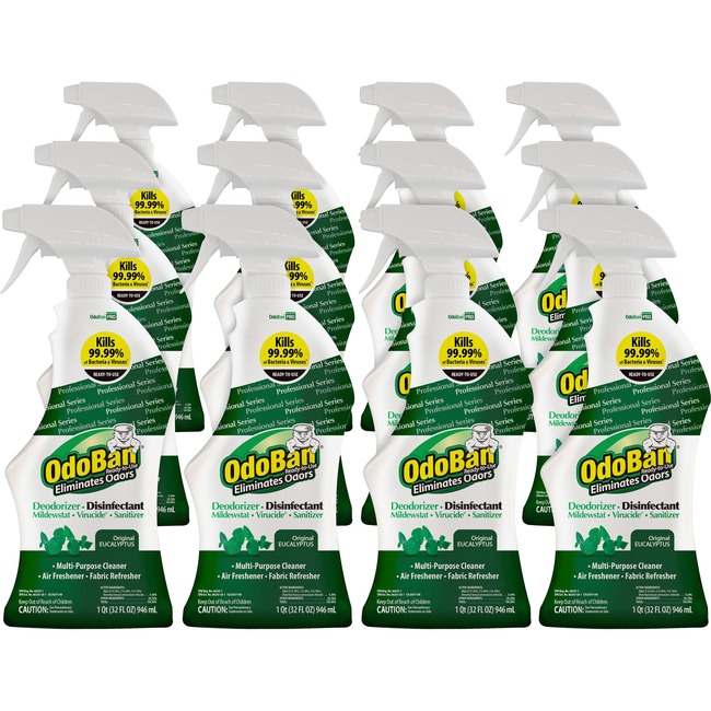OdoBan Eucalyptus Deodorizer Disinfectant Spray 12/Carton
