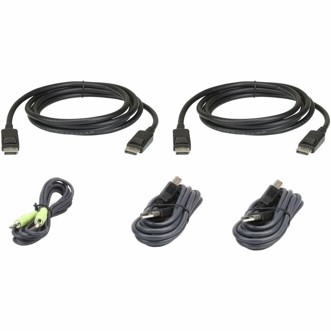ATEN 1.8M USB DisplayPort Dual Display Secure KVM Cable Kit