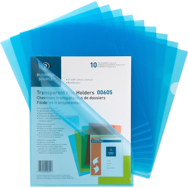 Business Source Transparent Poly File Holders