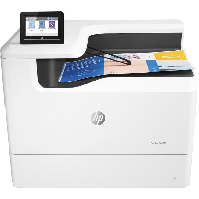 HP 755dn Page Wide Array Printer - Color - 55 ppm Mono / 55 ppm Color - 2400 x 1200 dpi Print - Automatic Duplex Print - 600 Sheets Input