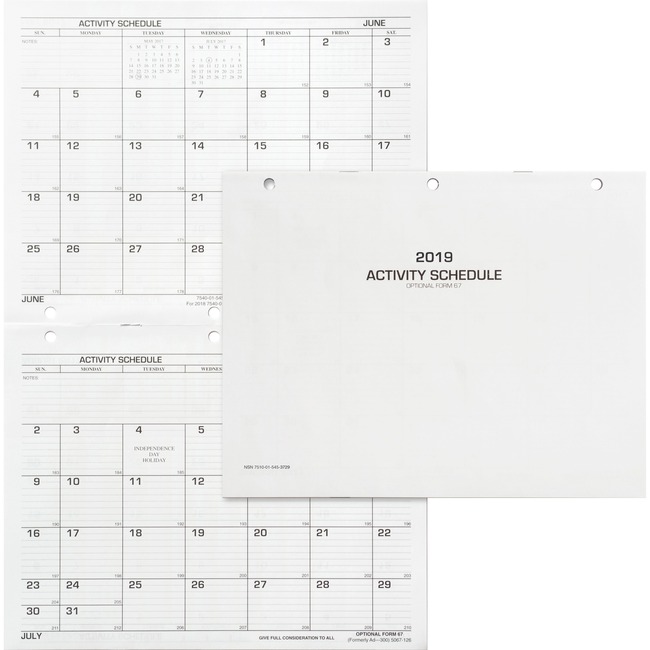 Unicor Flip Style Activity Schedule Calendar