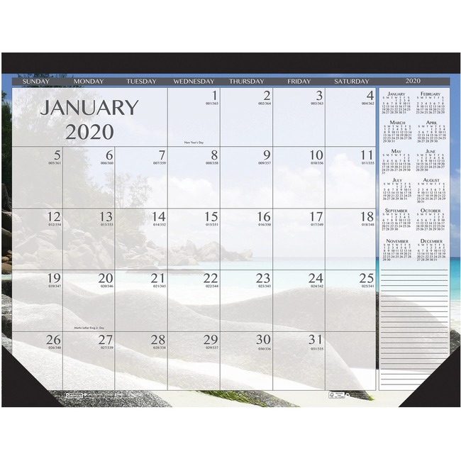 House of Doolittle Monthly Desk Pad Calendar Earthscapes Seascapes 22 x 17 Inches