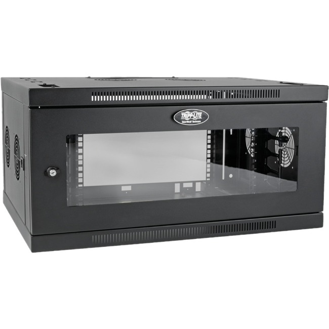Tripp Lite SmartRack SRW6UDPGVRT Rack Cabinet - For Server, LAN Switch, Patch Panel - 6U Rack Height x 19" (482.60 mm) Rack Width x 20.50" (520.70 mm) Rack Depth - Wall Mountable - Black Powder Coat - Steel, Acrylic - 90.72 kg Maximum Weight Capacity - 91