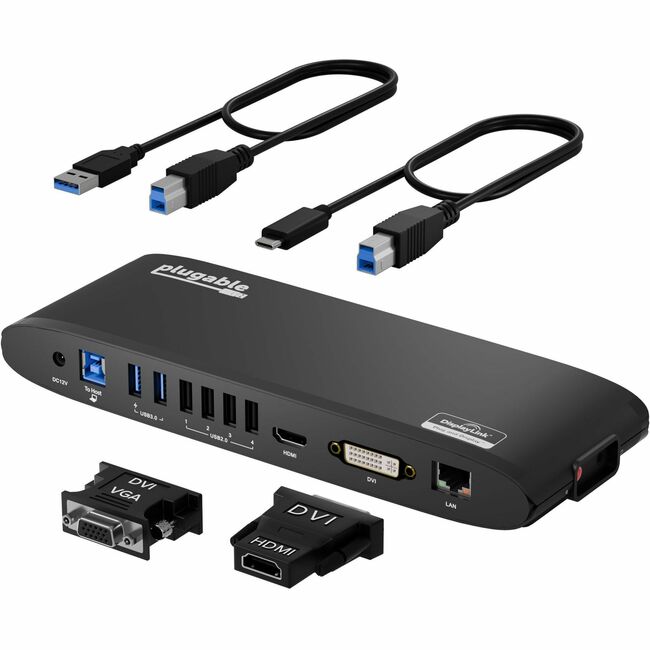 Plugable USB 3.0 Dual Monitor Horizontal Docking Station