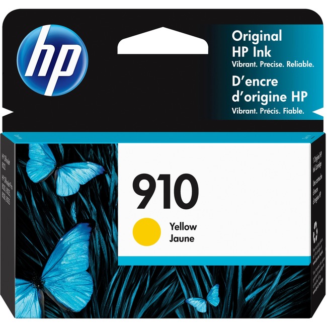 HP 910 Ink Cartridge - Yellow - Inkjet - Standard Yield - 315 Pages - 1 Each (3YL60AN#140)