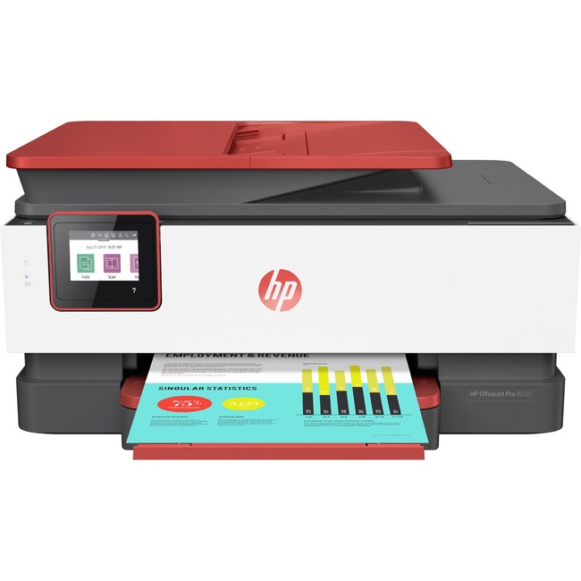 HP Officejet Pro 8035 Inkjet Multifunction Printer - Color - Copier/Fax/Printer/Scanner - 29 ppm Mono/25 ppm Color Print - 4800 x 1200 dpi Print - Automatic Duplex Print - 1200 dpi Optical Scan - 225 sheets Input - Ethernet - Wireless LAN - Apple AirPrint