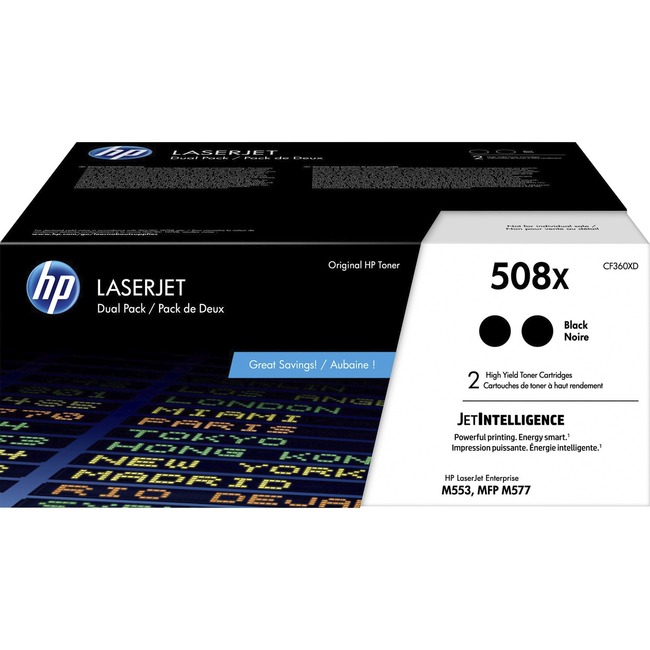HP 508X (CF360XD) Toner Cartridge - Black - Laser - High Yield - 12500 Pages - 2 / Pack