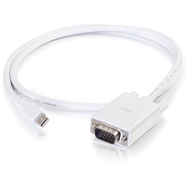 C2G 10ft Mini DisplayPort to VGA Adapter Cable White