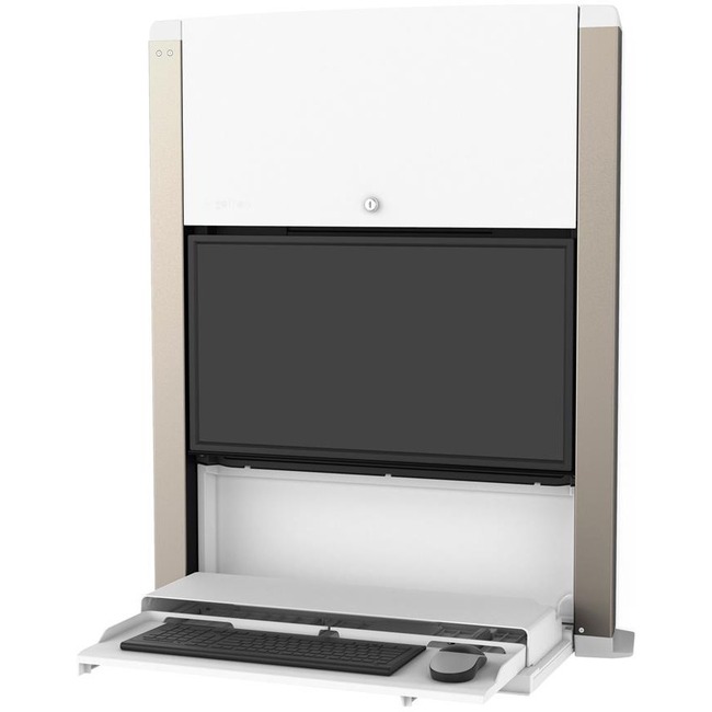 Ergotron CareFit Mounting Enclosure for LCD Display-Mini PC-Computer - White - Height Adju