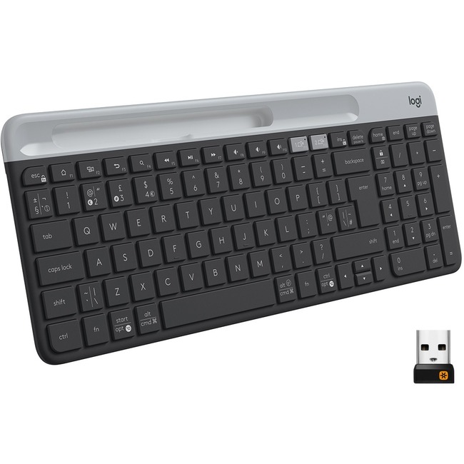 Logitech K580 Slim Multi-Device Wireless Keyboard Chrome OS Edition - Wireless Connectivity - Bluetooth/RF - 32.81 ft (10000 mm) - 2.40 GHz Google Assistant Key, Search Hot Key(s) - Chrome OS, Android - AAA Battery Size Supported