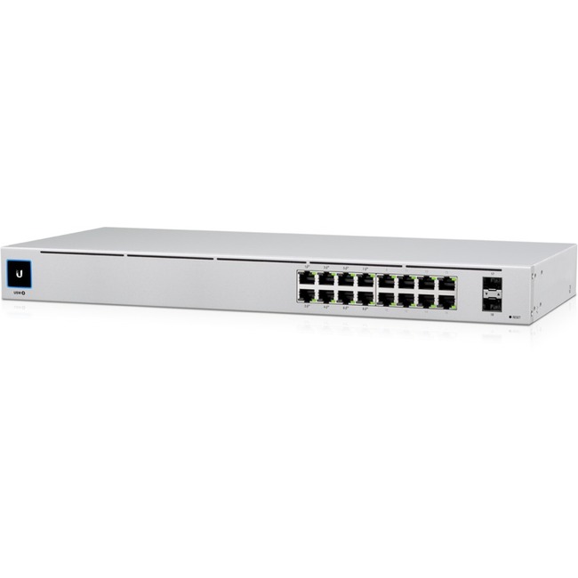 Ubiquiti UniFi USW-16-POE 16-Port PoE Switch - 16 Ports - Manageable - 2 Layer Supported - Modular - Twisted Pair, Optical Fiber - 1U High - Rack-mountable, Desktop - 1 Year Limited Warranty