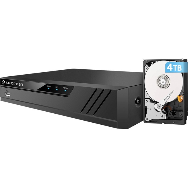 Amcrest 16-Channel NVR with Pre-Installed 4TB Hard Drive (NV4116-4TB) - 4 TB HDD - Network