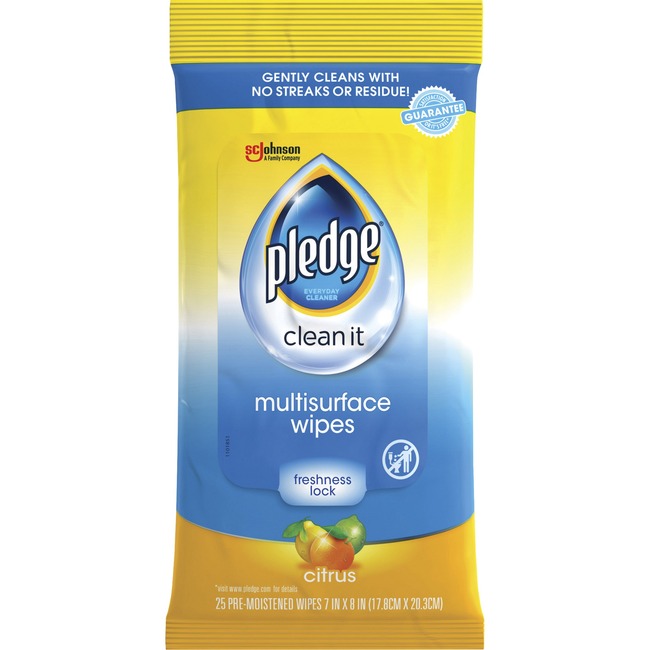 Multi-Surface Cleaner Wet Wipes, Cloth, 7 x 10, Fresh Citrus, 25/Pack