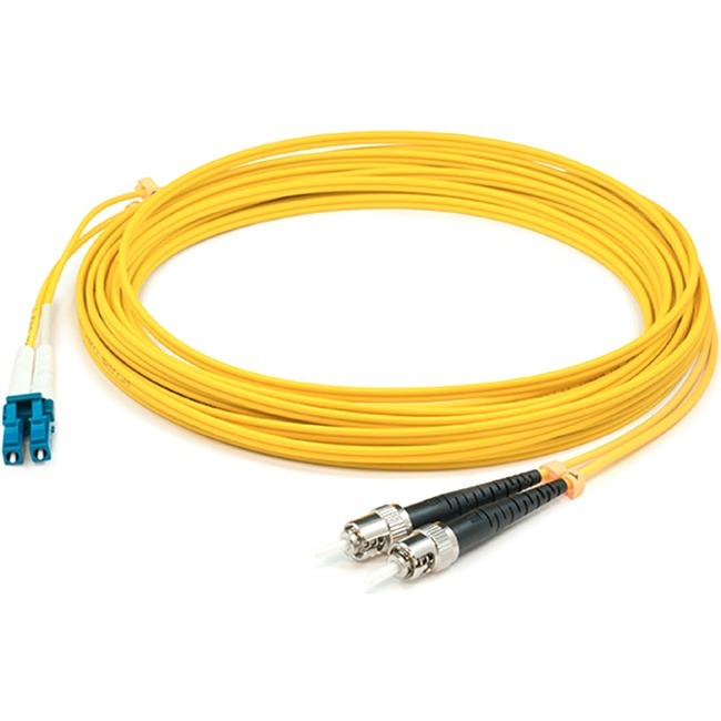 AddOn 31m ST to LC Yellow OS2 Duplex OFNP (Plenum-Rated) SMF Fiber Patch Cable