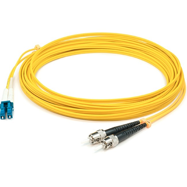 AddOn 12m ST to LC Yellow OS2 Duplex LSZH SMF Fiber Patch Cable
