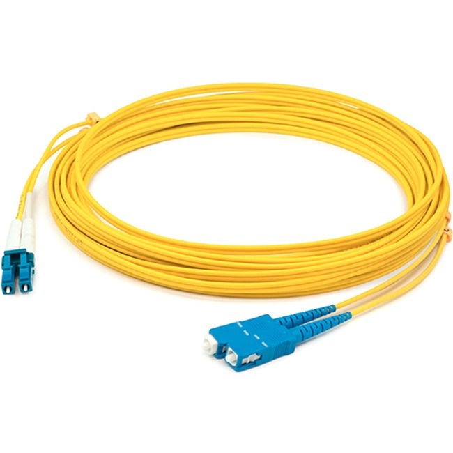 AddOn 82m SC to LC Yellow OS2 Duplex OFNR (Riser-Rated) SMF Fiber Patch Cable