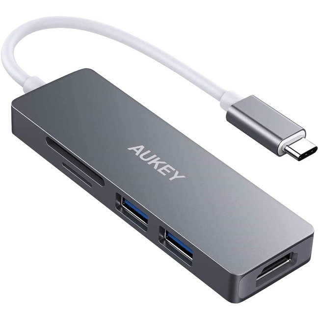 AUKEY 5 Port USB C Hub (Space Grey)