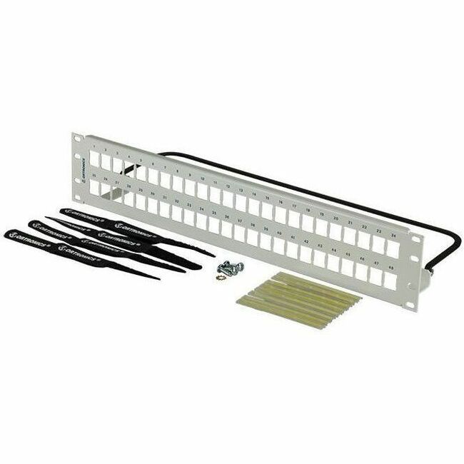Ortronics Clarity 48-Port, 2RU High Density Jack, Unloaded Flat Panel White