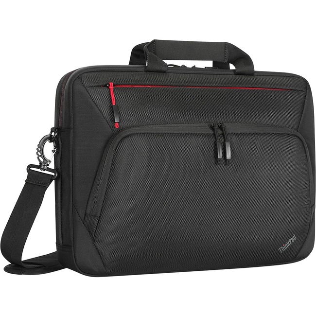 Lenovo Essential Plus Carrying Case Rugged (Briefcase) for 15.6" Notebook - Black - Weather Resistant, Wear Resistant - Ballistic Nylon - ThinkPad Signature Logo - Luggage Strap, Shoulder Strap, Hand Grip, Carrying Strap, Handle - 14.17" (360 mm) Height x
