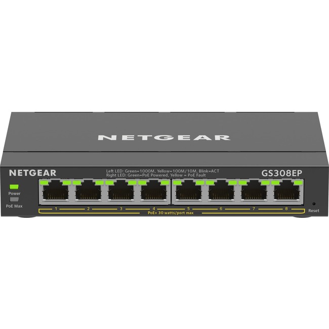 NETGEAR GS308EP-100NAS 8-Port  Gigabit Ethernet  PoE+ Switch