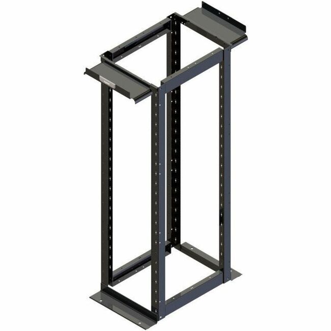 Ortronics MM20 4-Post Rack, 30" , 7 ft, 45 RU, Fixed Taped Rails, Black