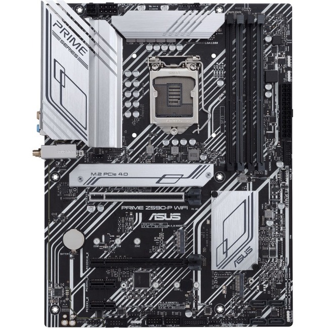 ASUS Prime Z590-P WIFI Desktop Motherboard - Intel Chipset - Socket LGA-1200 - Intel Optane Memory Ready - ATX - Pentium Gold, Celeron, Core i5, Core i7, Core i9, Core i3 Processor Supported - 128 GB DDR4 SDRAM Maximum RAM - DIMM, UDIMM - 4 x Memory Slots