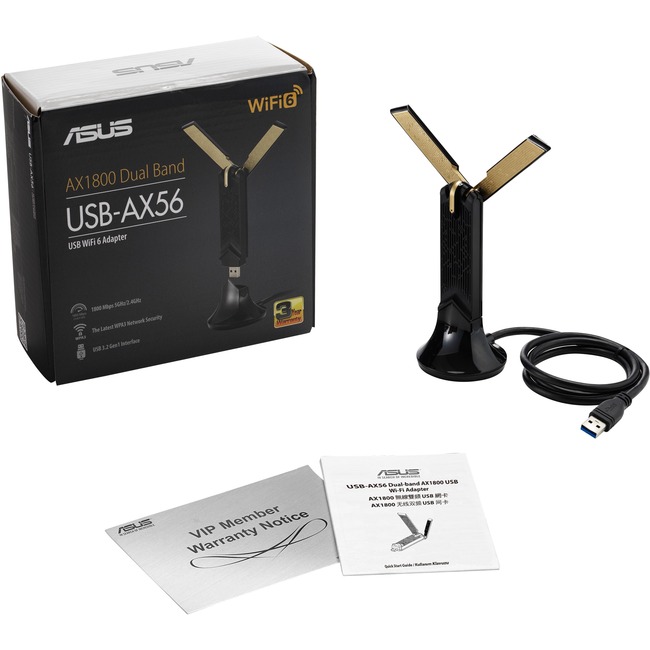 Asus USB-AX56 IEEE 802.11ax Dual Band Wi-Fi Adapter for Computer/Notebook - USB Type A - 1