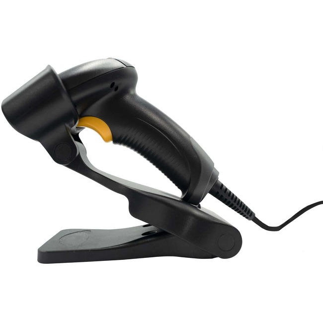 Star Micronics Handheld Wired Barcode Scanner - Cable Connectivity - 1D, 2D - Imager - USB - Black - Stand Included - IP42, IP52