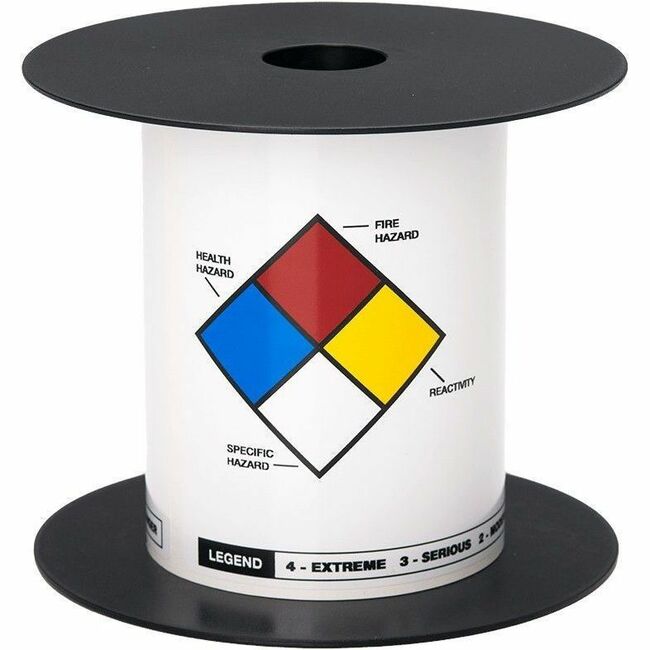 Brother 4in x 6in Color Diamonds Standard Vinyl Die-Cut NFPA Label - x 4" (101.60 mm) Width x 6" (152.40 mm) Length - Roll - White - Vinyl - 200 / Roll