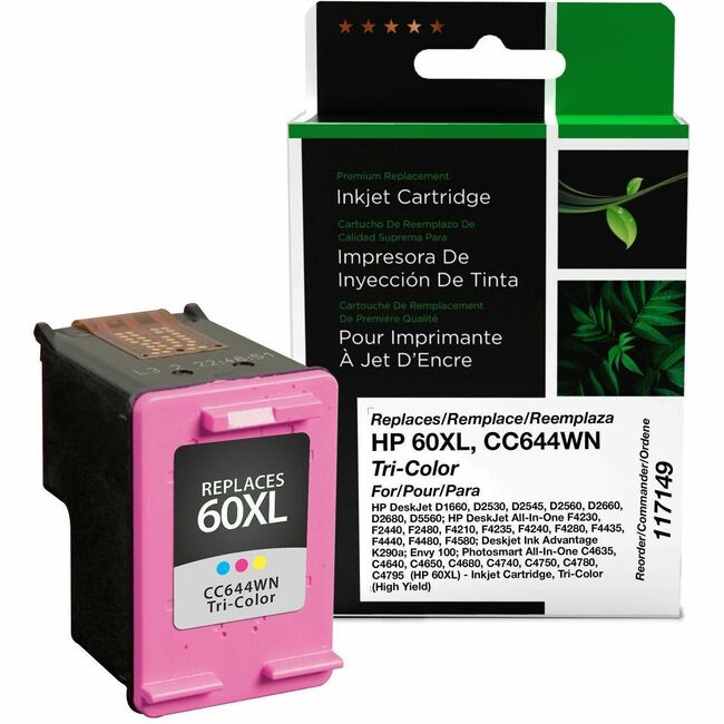 CIG Remanufactured High Yield Tri-color Ink Cartridge for HP 60XL (CC644WN)
