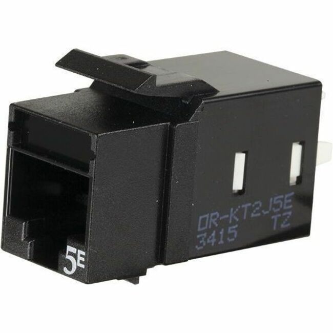 Ortronics Category 5e Keystone Jack, Lacing Cap Termination, Black, 25 Pack