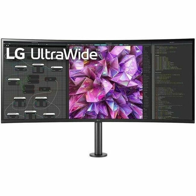LG 38BQ88C-W 38" Class UW-QHD+ Curved Screen LCD Monitor - 21:9 - Textured Black, Textured White