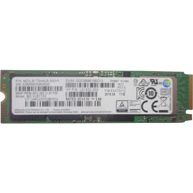 HP 1 TB Solid State Drive - M.2 2280 Internal - PCI Express NVMe (PCI Express NVMe 3.0 x4)