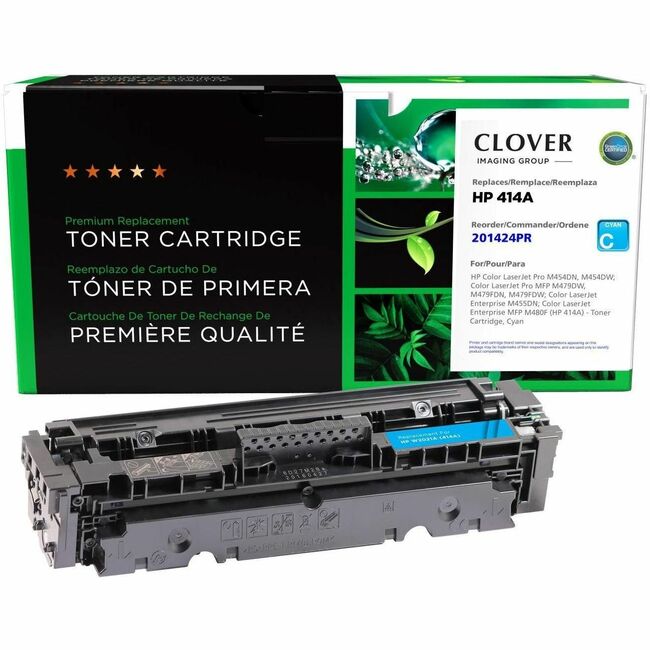 CIG Remanufactured Cyan Toner Cartridge (Reused OEM Chip) for HP 414A (W2021A)