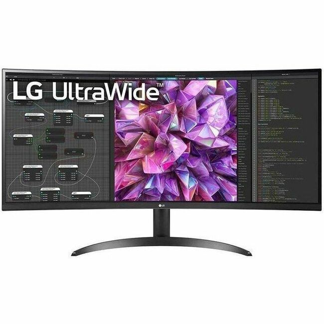 LG 34BQ60QC-B 34" Class Curved Screen LCD Monitor - 21:9 - Textured Black