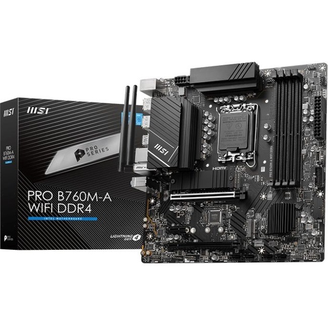 MSI PRO B760M-A WIFI DDR4 Gaming Desktop Motherboard