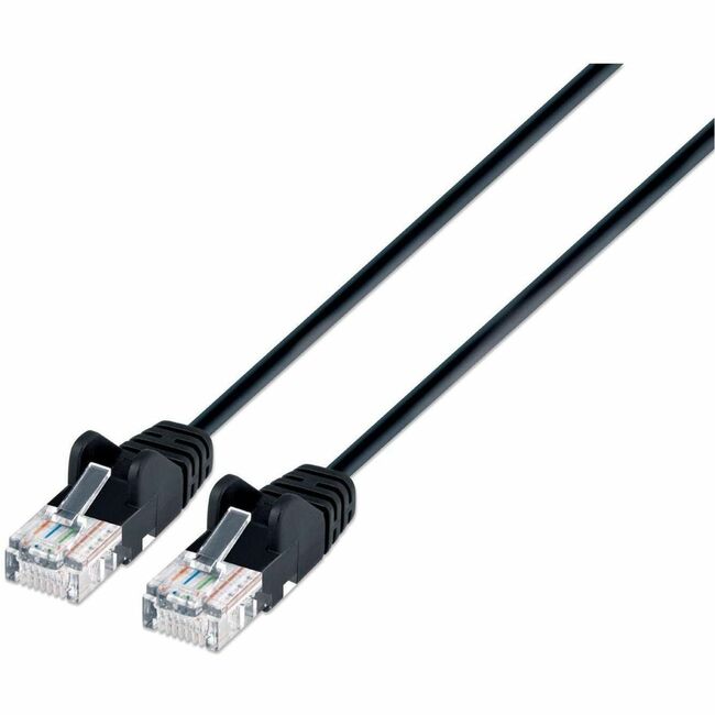 Intellinet Cat6a U/UTP Slim Network Patch Cable, 5 ft., Black