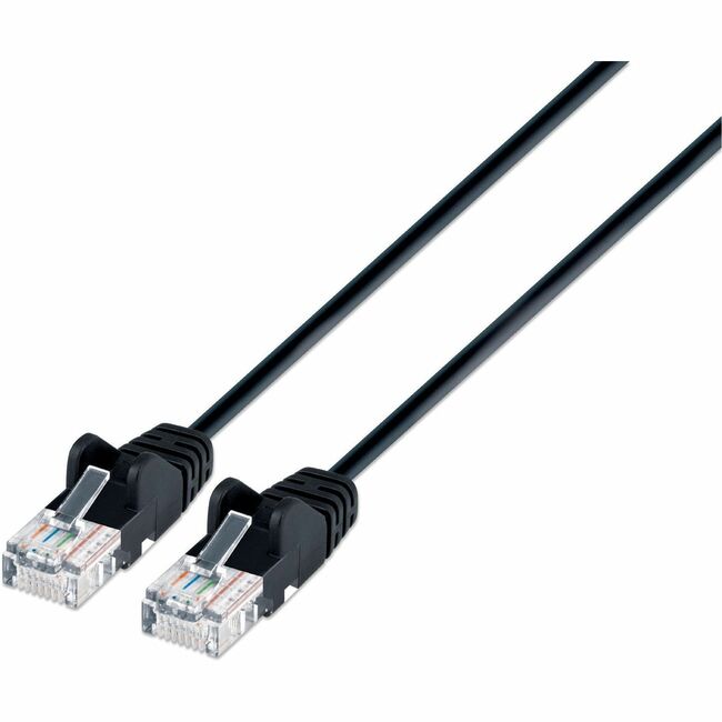 IC INTRACOM 10ft Black Cat6A Slim Patch Cable