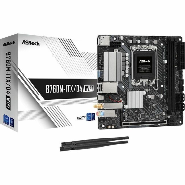 ASRock B760M-ITX/D4 WiFi Gaming Desktop Motherboard