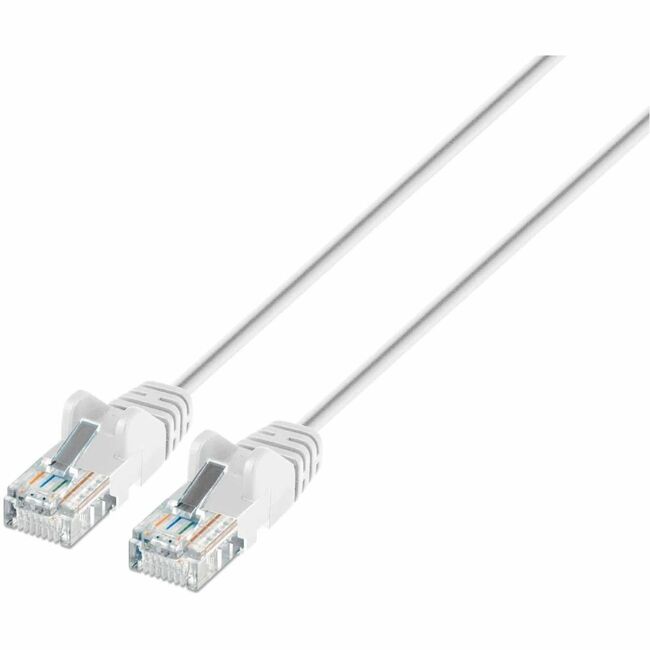 Intellinet Cat6 U/UTP Slim Network Patch Cable, 7 ft., White