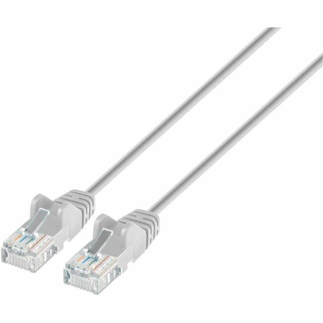Intellinet Cat6 U/UTP Slim Network Patch Cable, 1.5 ft., Gray