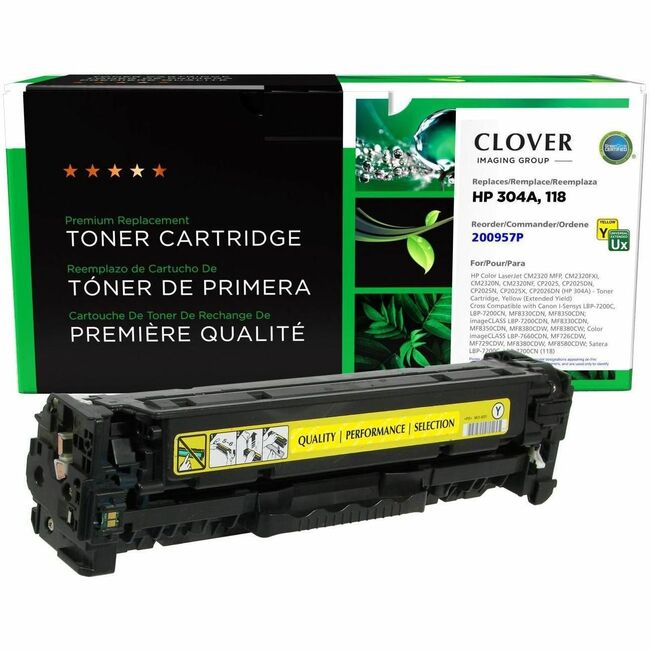 CIG Remanufactured Extended Yield Yellow Toner Cartridge for HP CC532A