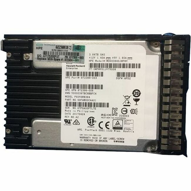 HPE Sourcing 3.84 TB Solid State Drive - 2.5" Internal - SAS (12Gb/s SAS) - Read Intensive