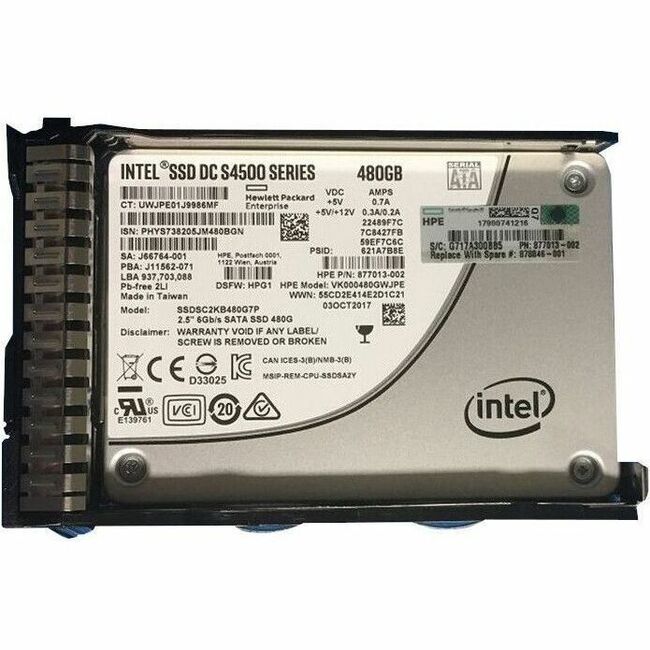 HPE Sourcing 480 GB Solid State Drive - 2.5" Internal - SATA (SATA/600) - Read Intensive