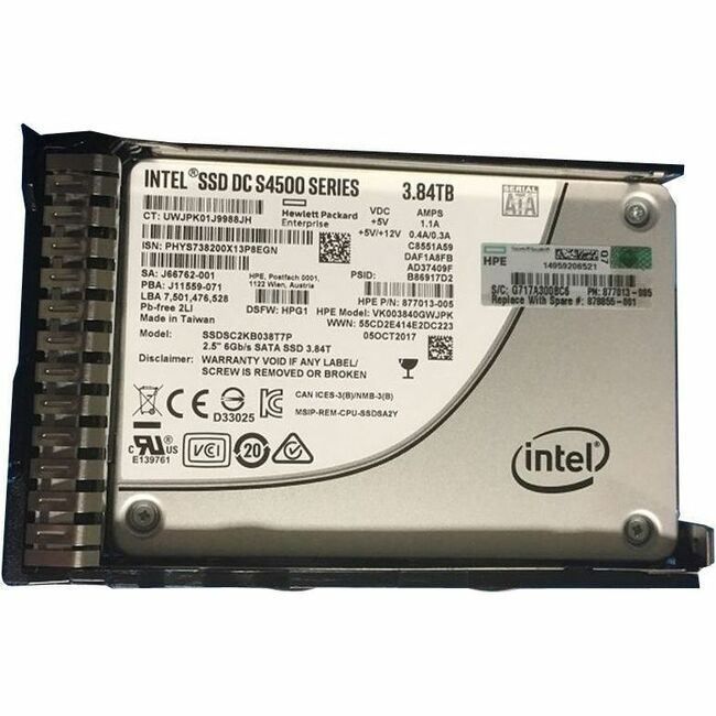 HPE Sourcing 3.84 TB Solid State Drive - 2.5" Internal - SATA (SATA/600)