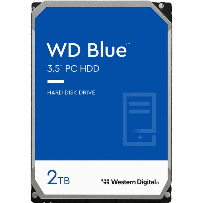 WD Blue 2 TB Hard Drive - 3.5inInternal - SATA (SATA/600) - Conventional Magnetic Recordi
