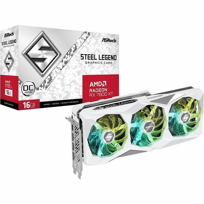 ASRock AMD Radeon RX 7800 XT Steel Legend 16GB OC Graphic Card