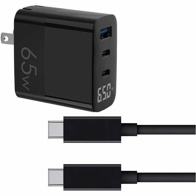 4XEM 65W 10FT USB-C to USB-C Triple USB GaN Charging Kit - with Display